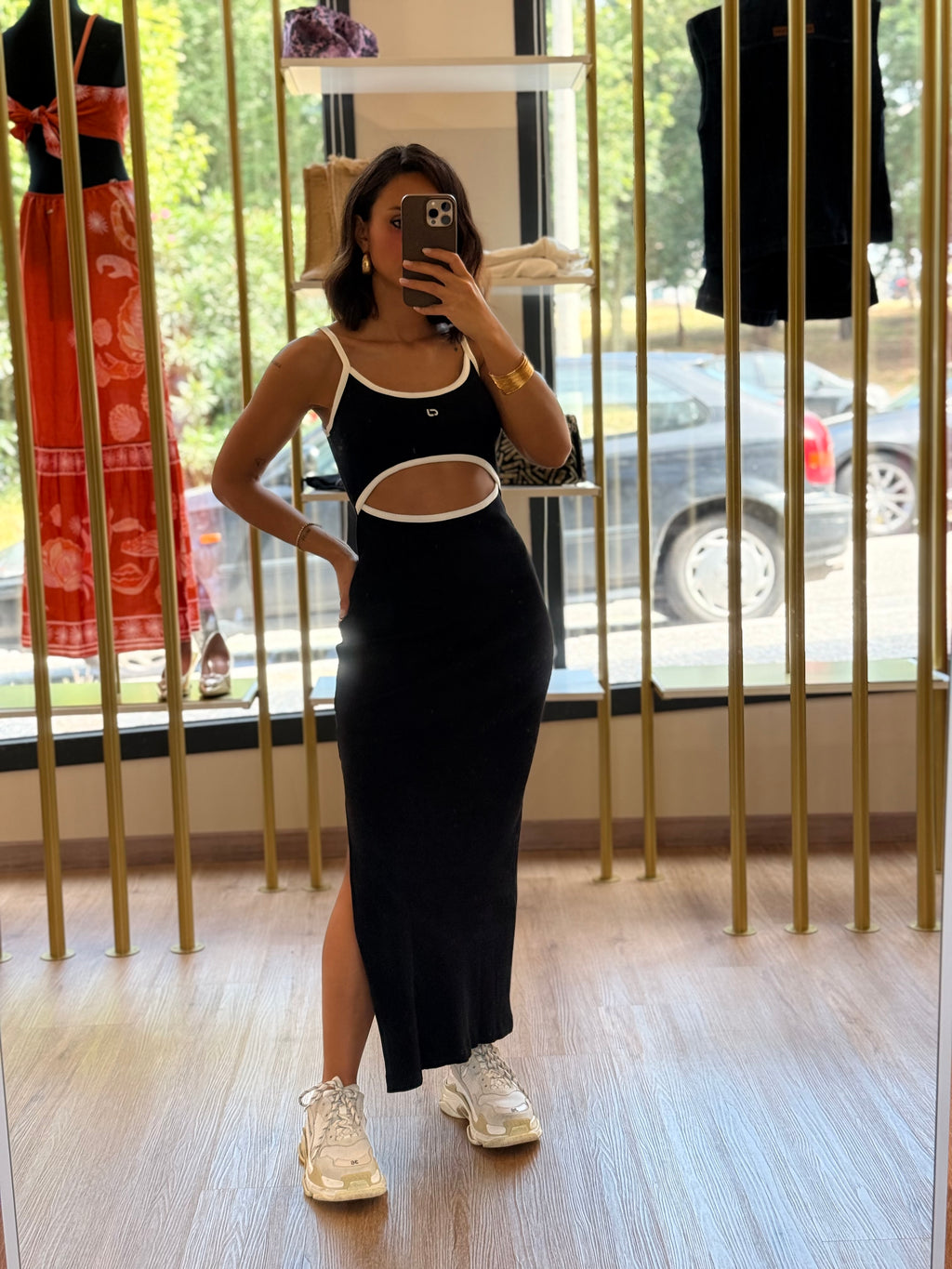 Vestido Colcci Preto Canelado