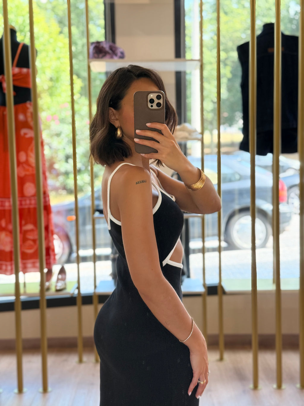 Vestido Colcci Preto Canelado