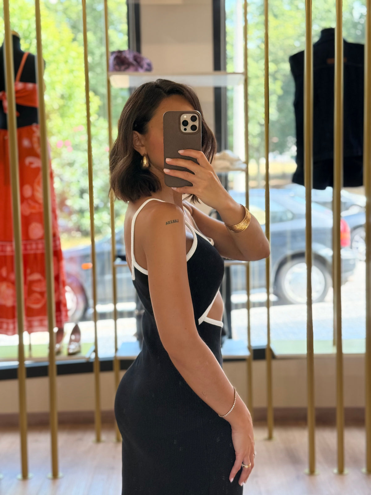 Vestido Colcci Preto Canelado