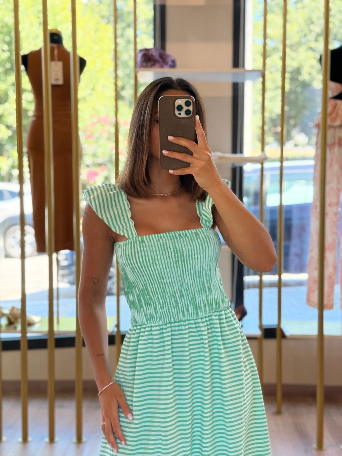 Vestido Verde Listrado