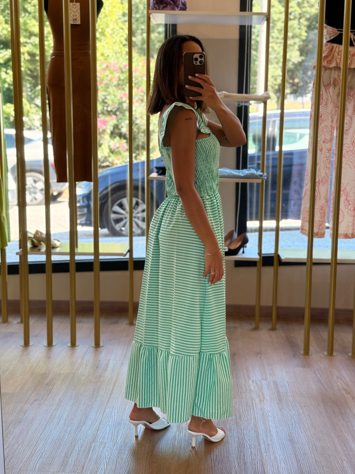 Vestido Verde Listrado