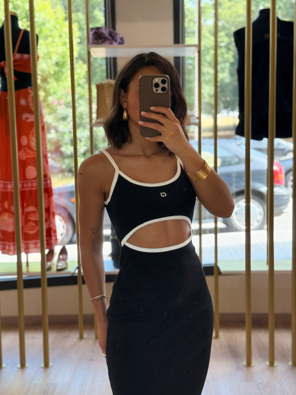 Vestido Colcci Preto Canelado